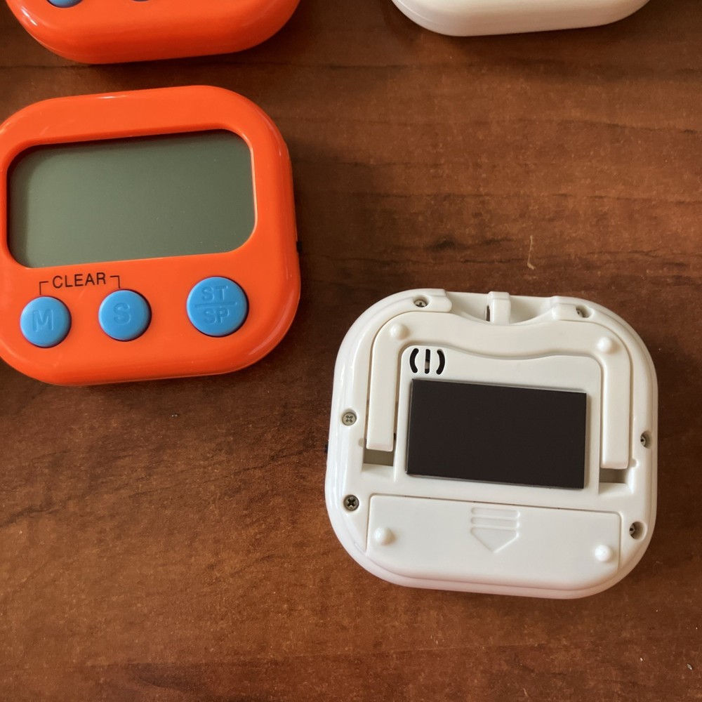 6 Pack Small Digital Kitchen Timer Magnetic Back and ON/Off Switch,Minute Second