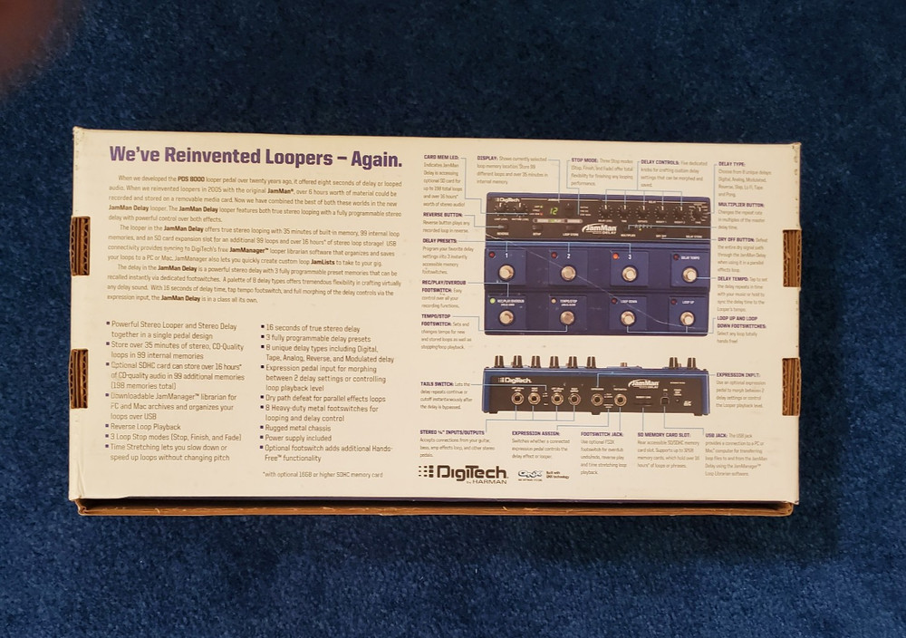 Digitech - JamMan Delay Looper - Original Hardwire USA made - open box