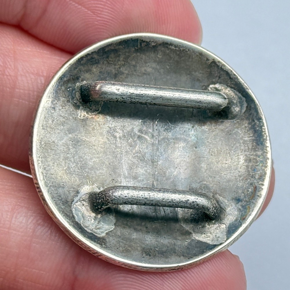 Vintage Navajo Native Deer Hand Stampwork Silver Bolo