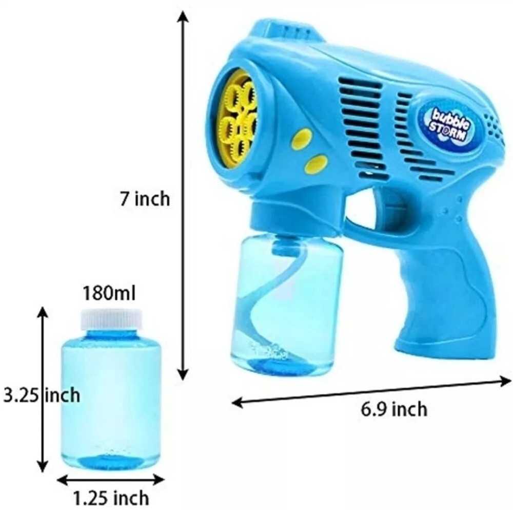 2 Bubble Guns With Bottles Refill Solution (10Oz Total) Pink & Blue