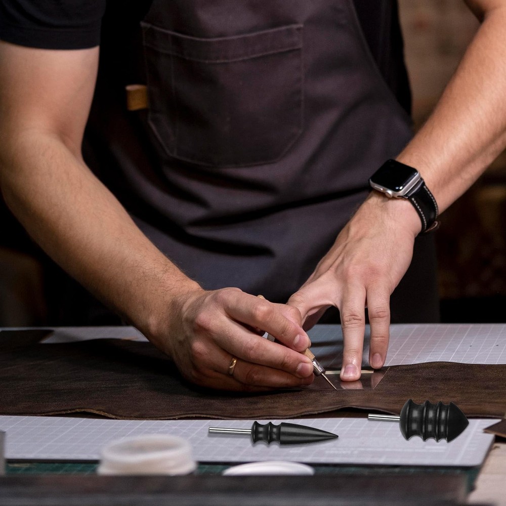 2PCS Leather Burnisher Bits, Working Tools Edge Burnish black