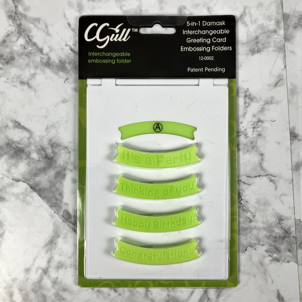 CGull Damask Frame Embossing Folder Set 5-in-1 Interchangeable Greeting Card