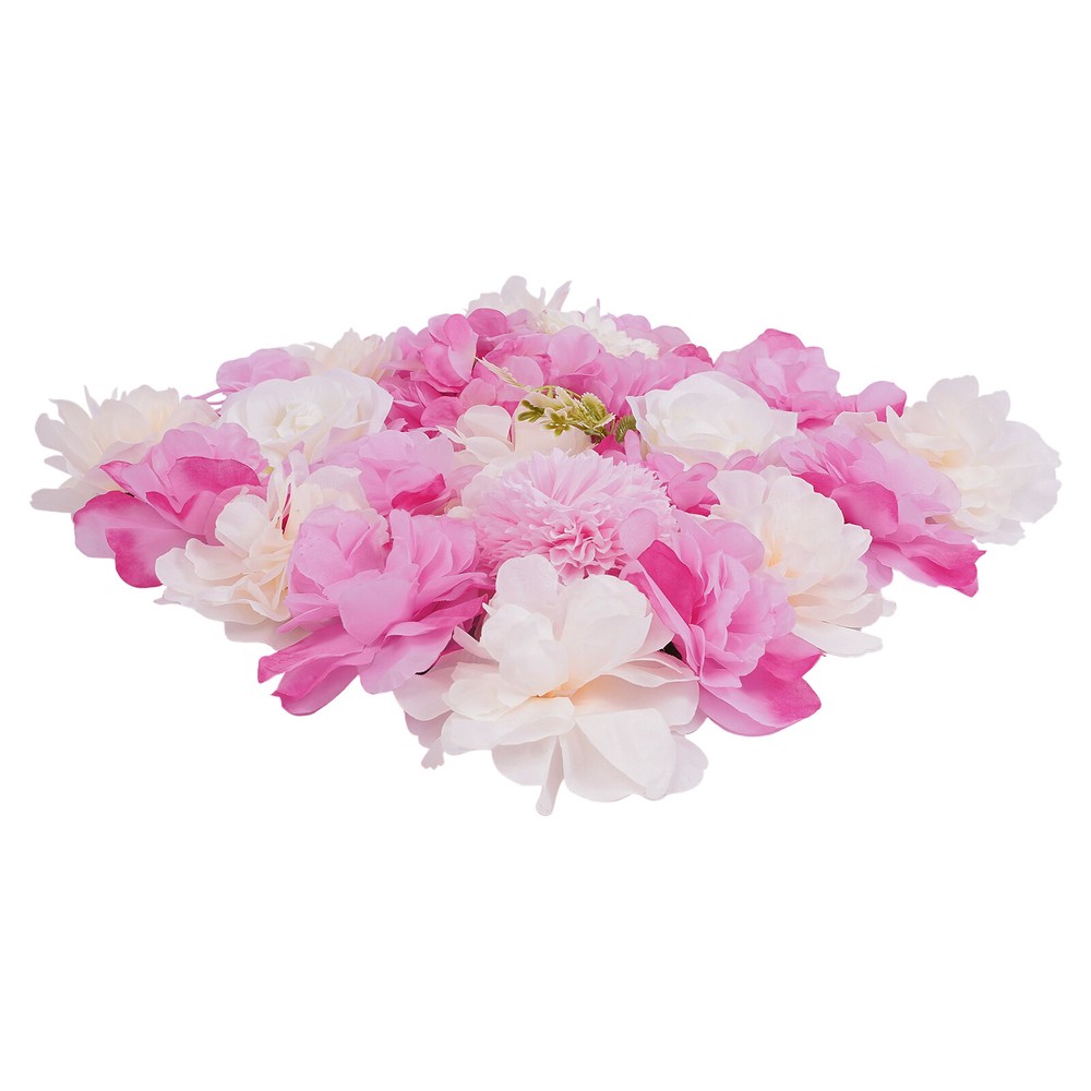 12PCS 15*15in Artificial 3D Flower Wall Panel Wedding Backdrop Wall Decor Pink