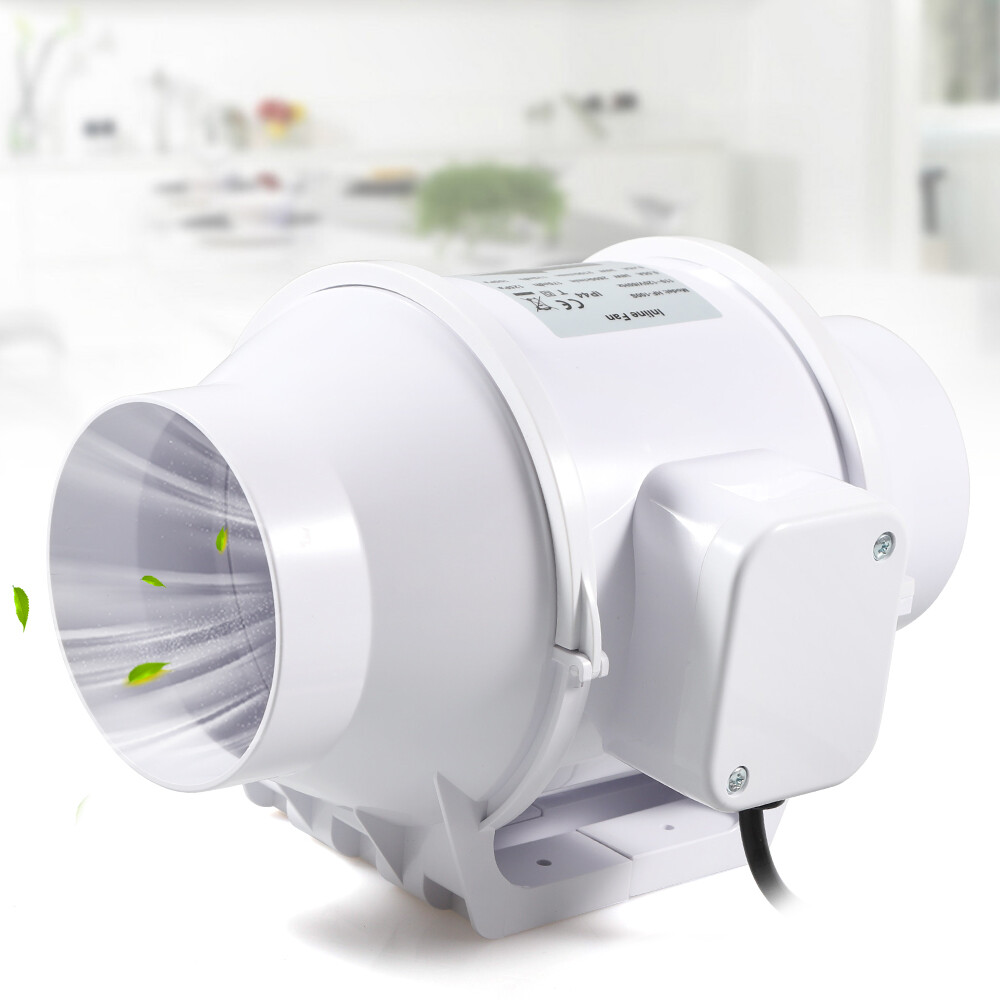 4'' Inline Duct Fan - Quiet, Waterproof Blower for Efficient Air Circulation
