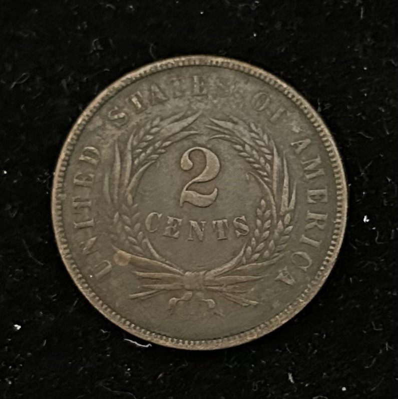 1864 Two Cent Piece Coin