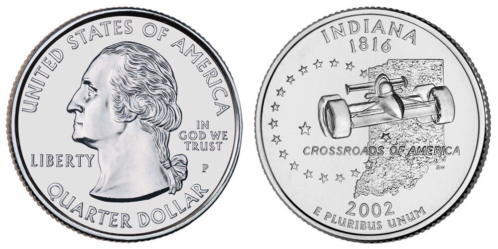 2002 P Indiana State Quarter Uncirculated
