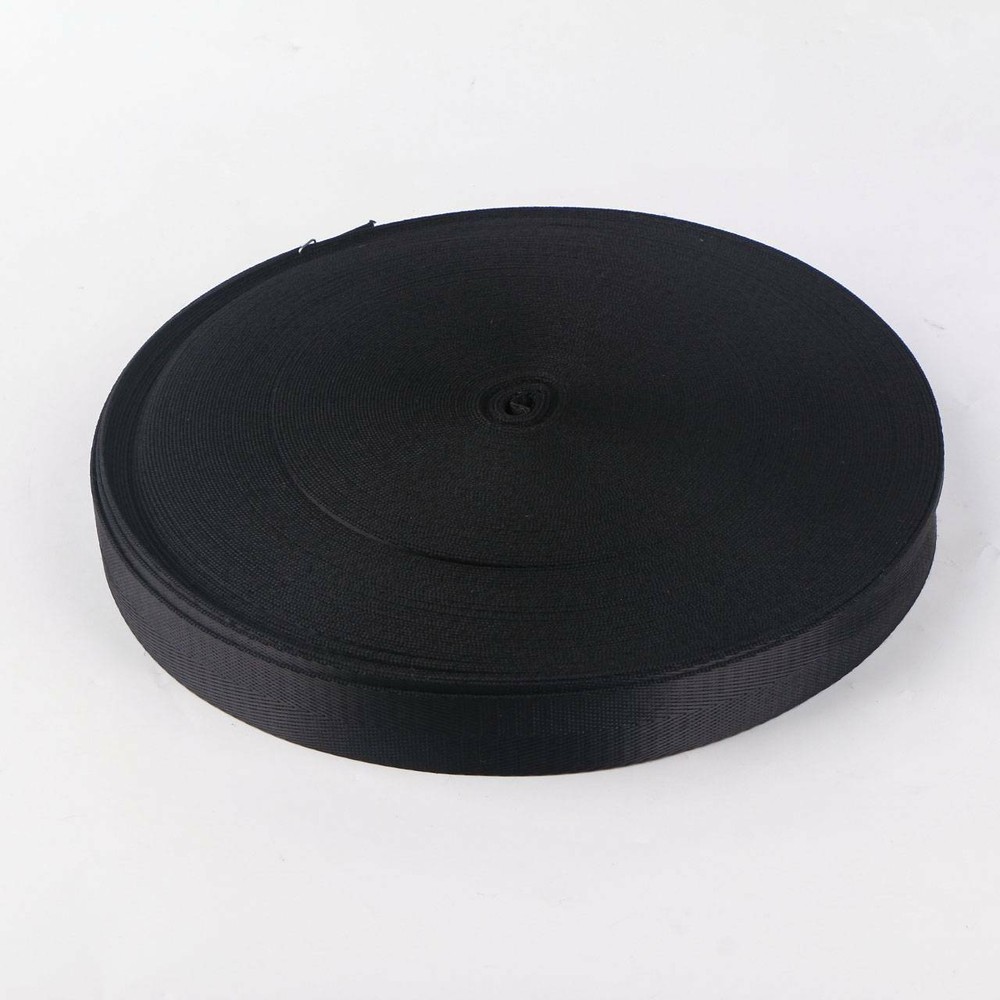 Black Wide Nylon Heavy Webbing Strap Thick Knapsack Belt 10m