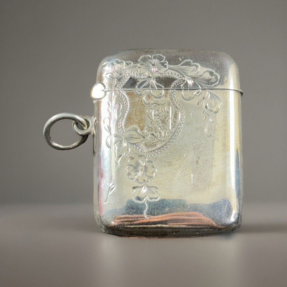 antique 900 sterling silver matchbox