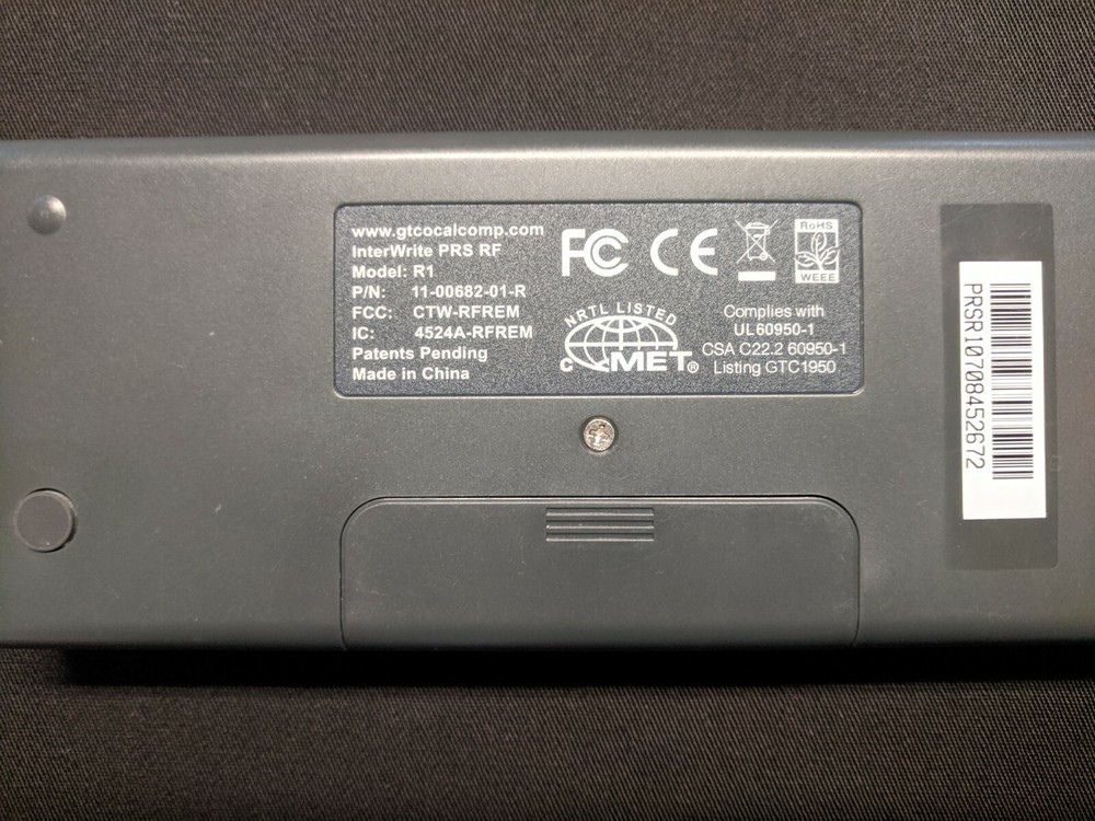 Interwrite PRS RF Model R1 Personal Response Classroom Clicker