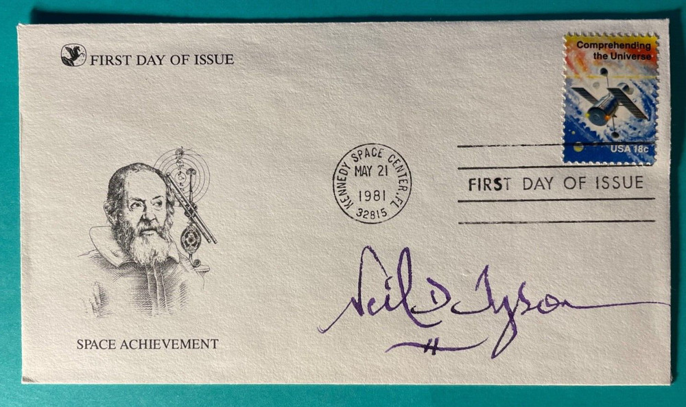 SIGNED NEIL deGRASSE TYSON FIRST DAY COVER AUTOGRAPHED FDC