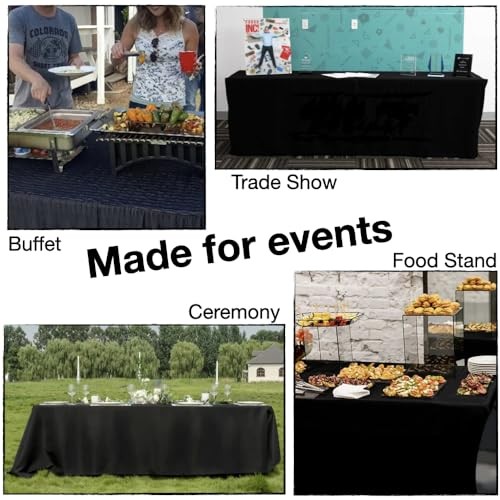 Extra Large Table Cloths. 8+ft Rectangle Tables 156" x 90" (Rectangular) Black