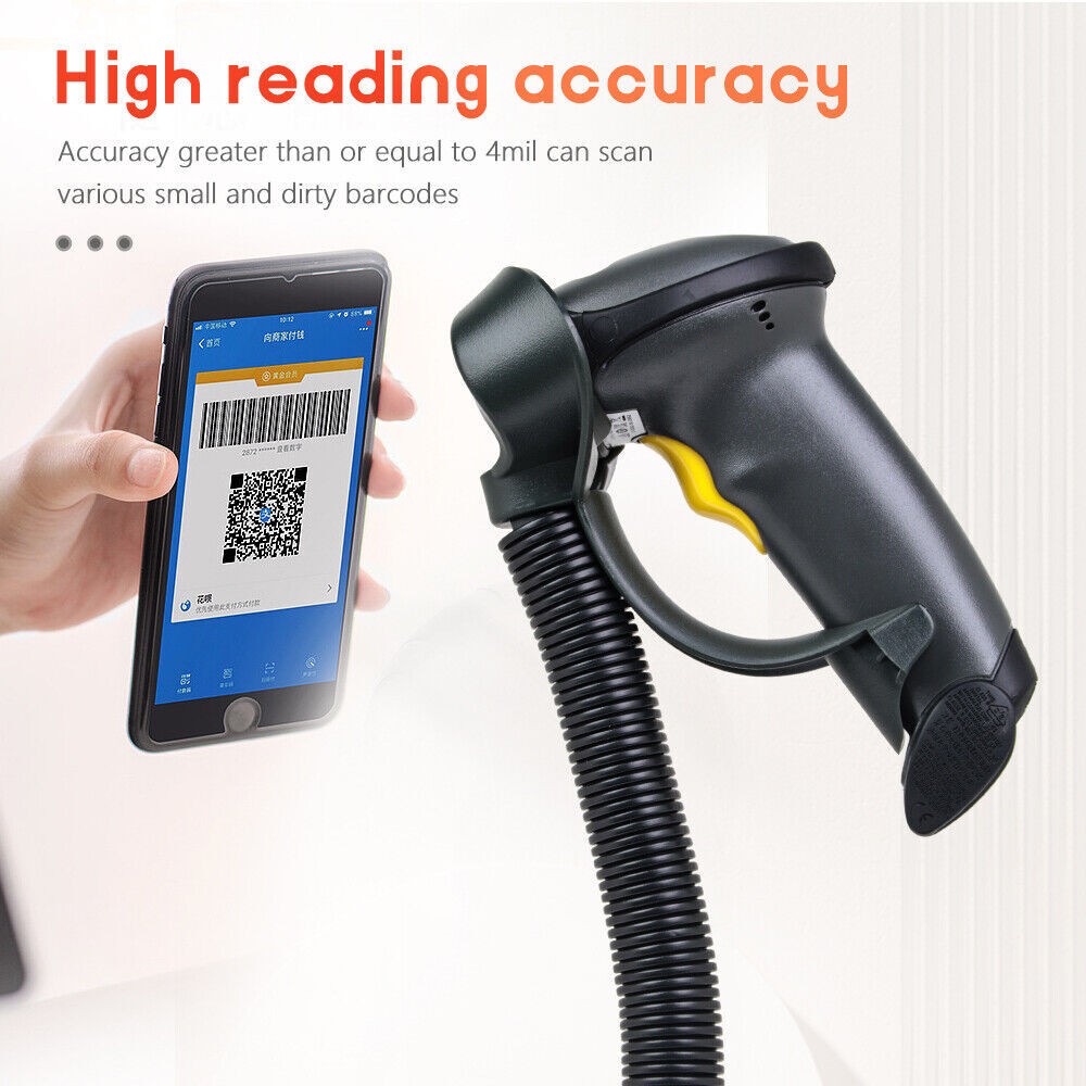 Symbol LS2208-SR20007R-NA Wired USB 1D POS Code Barcode Scanner Reader w/Stand