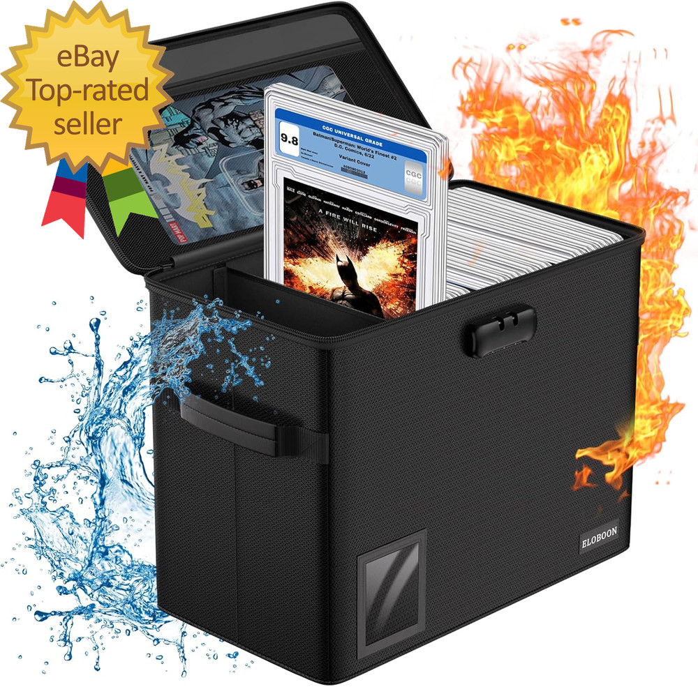 Graded Comic Book Storage for 30 Comics, Fireproof & Water-Resistant & Moisturep