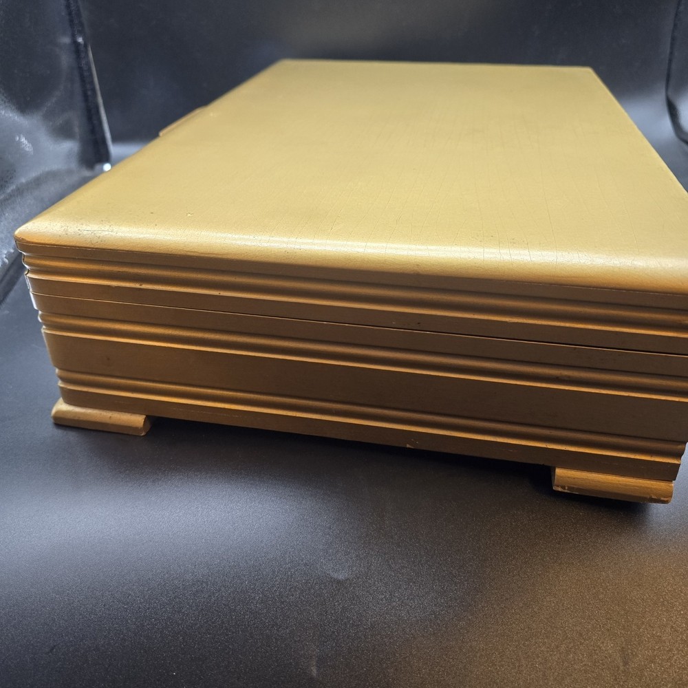 Dirilyte Regal Flatware Gold Dinnerware 93 Piece Vintage With Case Paperwork