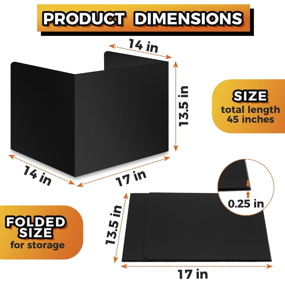 4-Pack Desk Dividers for Students - Durable Waterproof Plastic Study Carrel ...