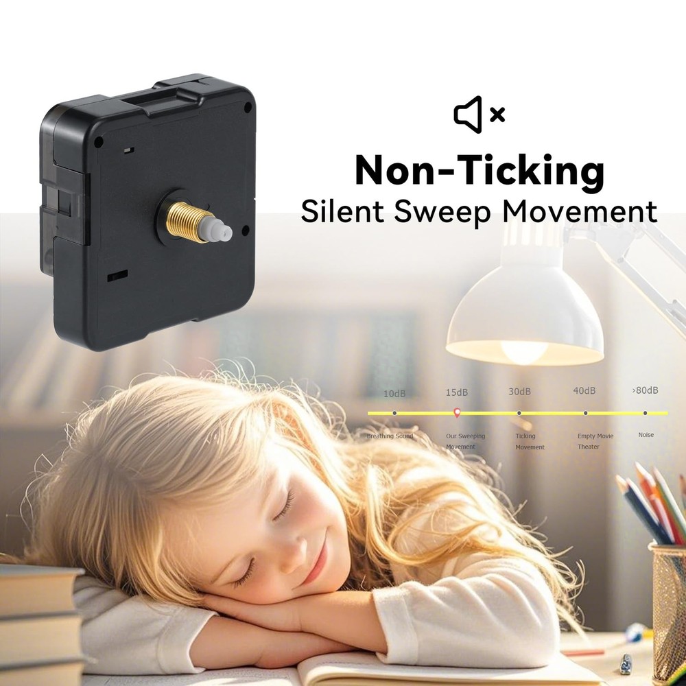 Clock Mechanism Battery Operated Silent Clocks Kit Include Clock Hands Second...