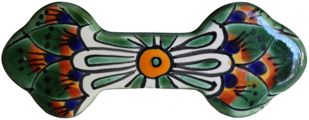 Mexican Handmade Talavera Ceramic Peacock Drawer Pull
