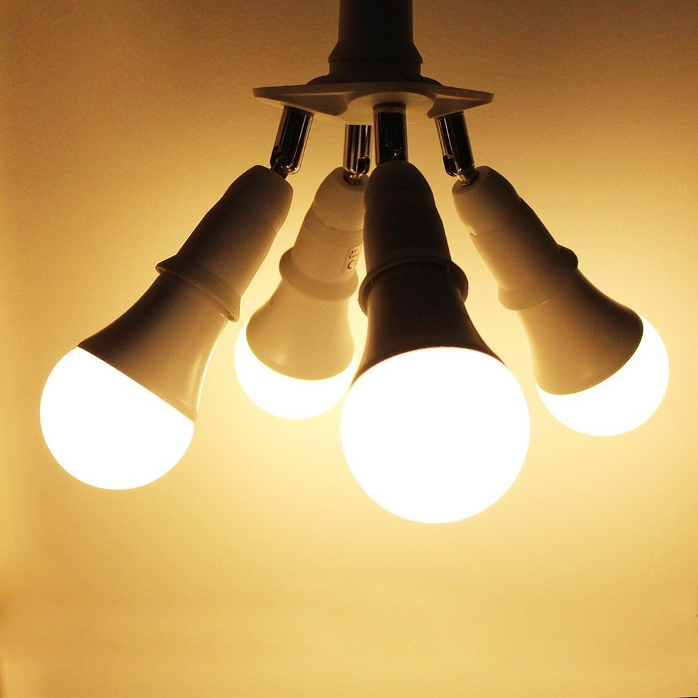 DiCUNO 3 in 1 E26 Light Socket Splitter Adapter, 3 1 Socket, White