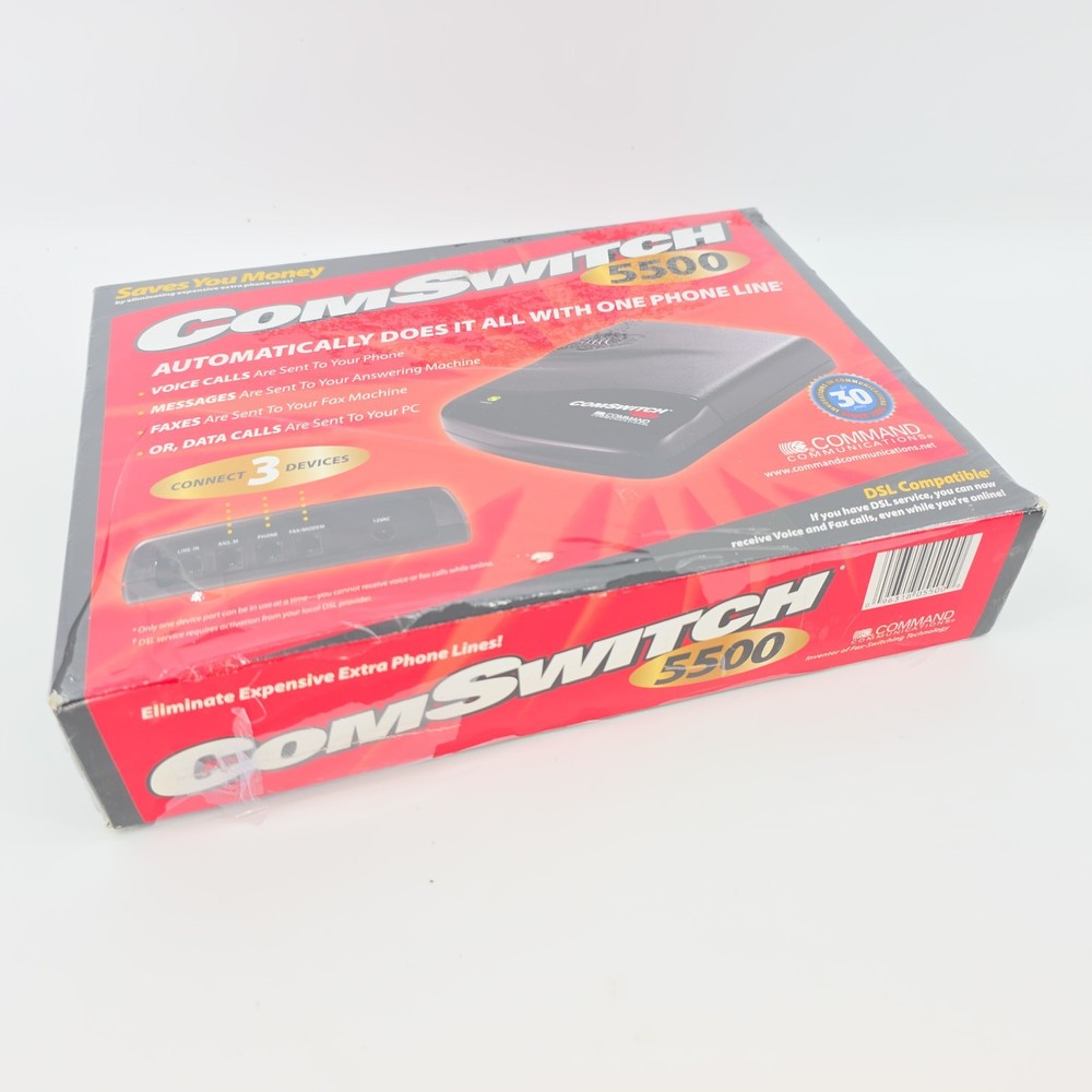 Command Communications ComSwitch 5500 Phone Fax Modem 3-Port Call Switch Sealed