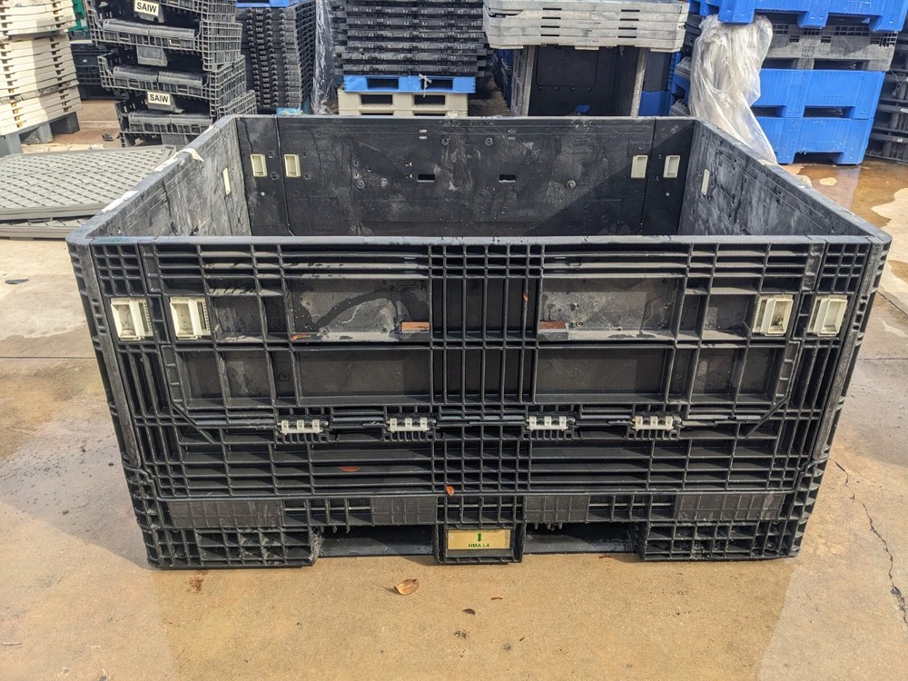 Used 64x48x34 Bulk Container HDPE 2- Drop Doors, Mixed Color