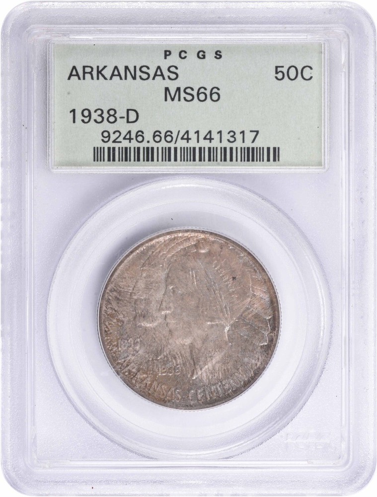 Arkansas Commemorative Silver Half Dollar 1938-D MS66 PCGS