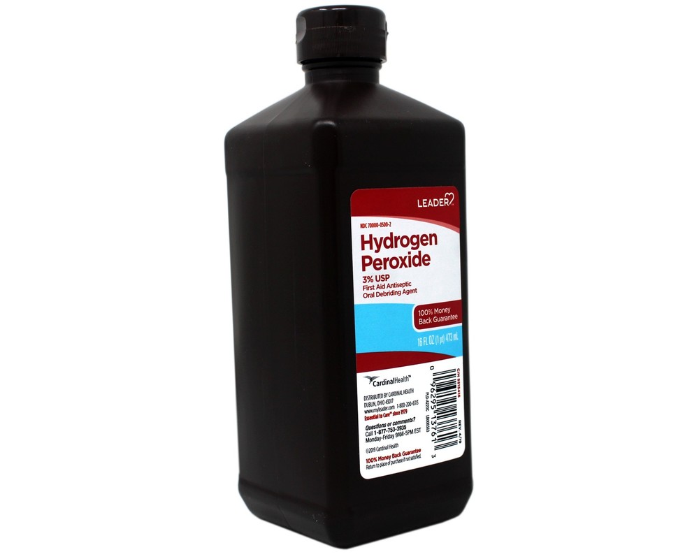 Leader Hydrogen Peroxide 3% Topical Solution First Aid Antiseptic 16 oz 5 Pack