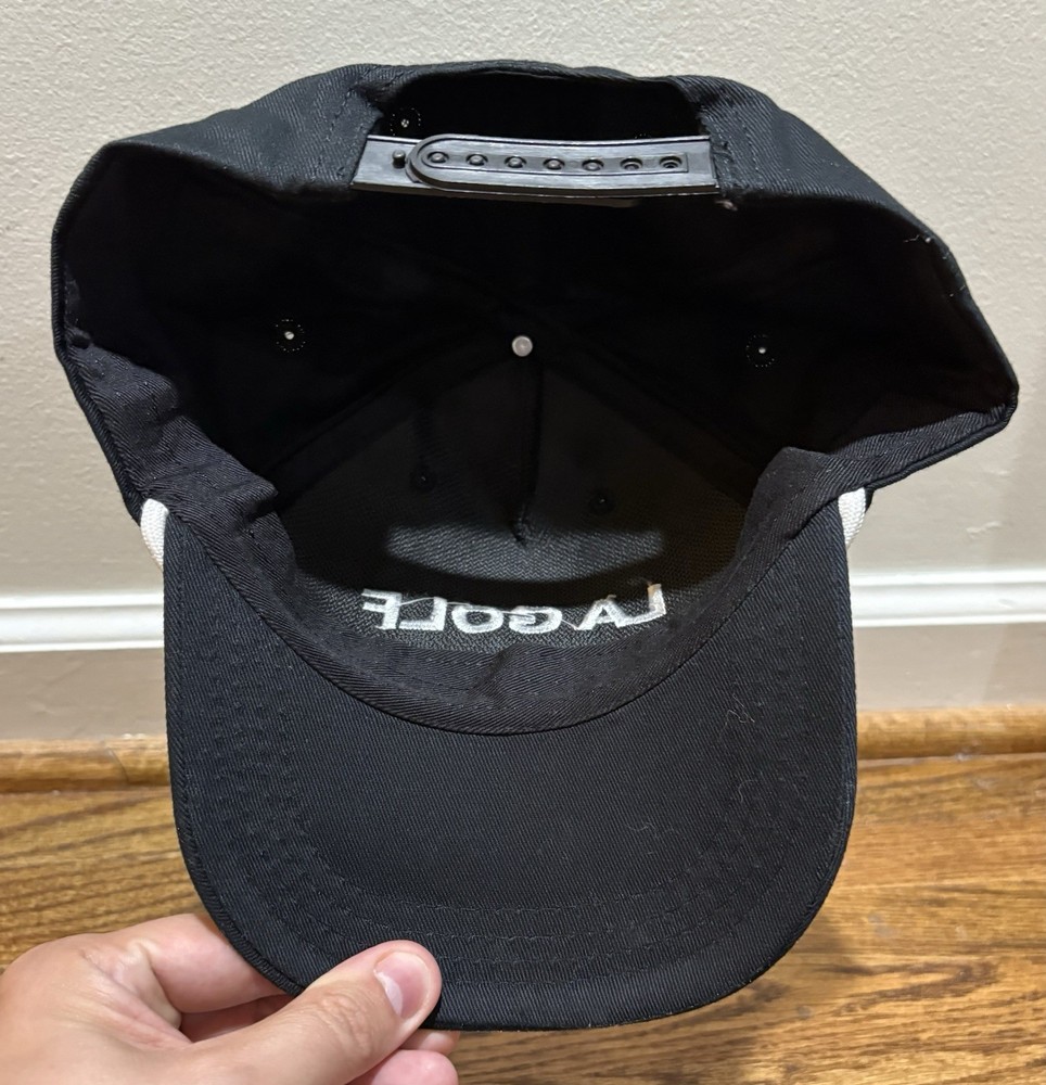 LA Golf Snapback Rope Hat - Black/White