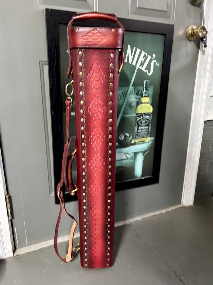 DELTA HANS Tooled Leather Billiard/Pool Cue Case Stick