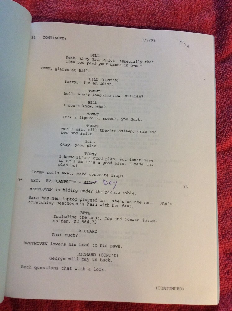 ORIGINAL SCRIPT BEETHOVEN'S 3RD JUDGE REINHOLD JULIA SWEENEY FRANK GORSHIN