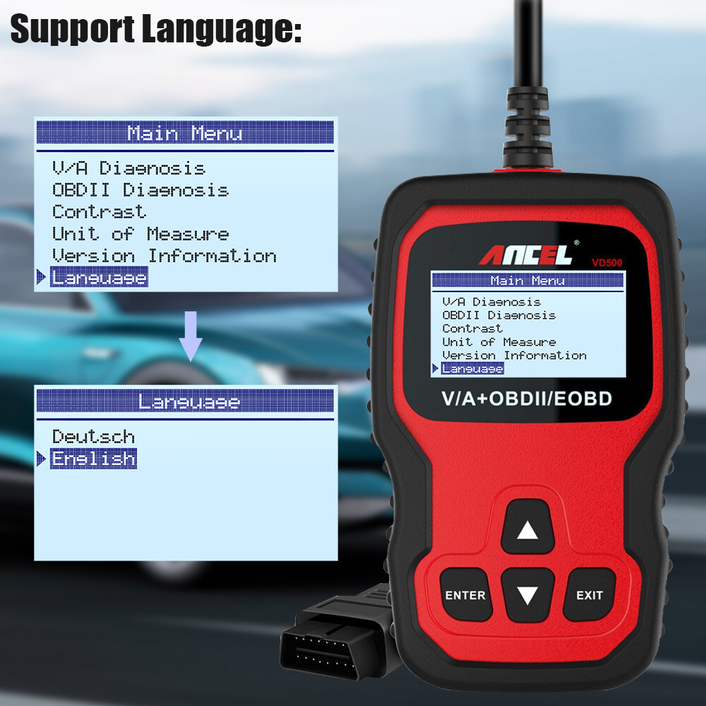 Ancel VD500 Car OBD2 Code Reader All System EPB ABS Oil Diagnostic Scanner Tool
