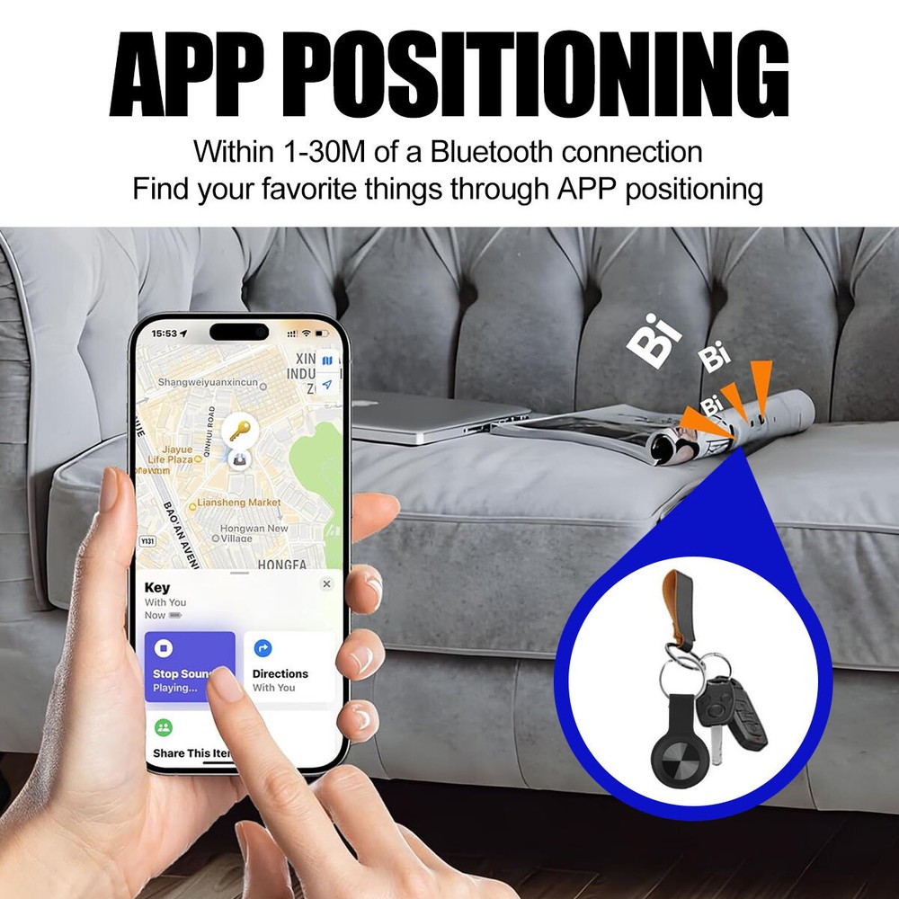 2/4/6x Smart Anti-Lost Gps Bluetooth Tracking for Keys&kids ios& Android Support
