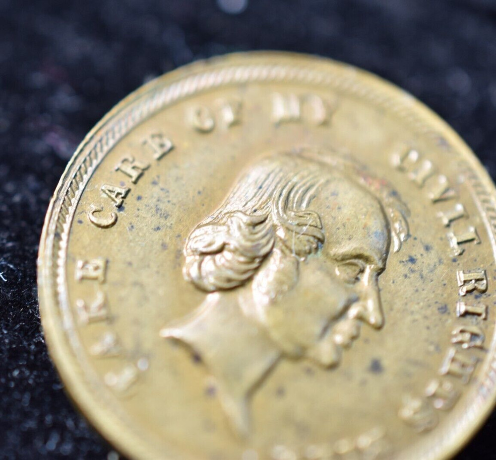 CHARLES SUMNER 1874 MEMORIAL MEDAL-COPPER-19mm