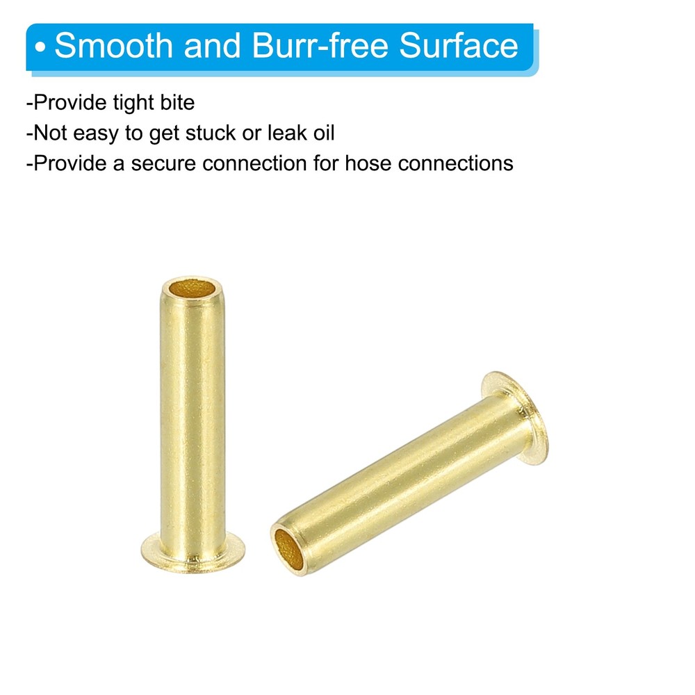 75Pcs 5mm OD x 3mm ID Tube Brass Compression Insert