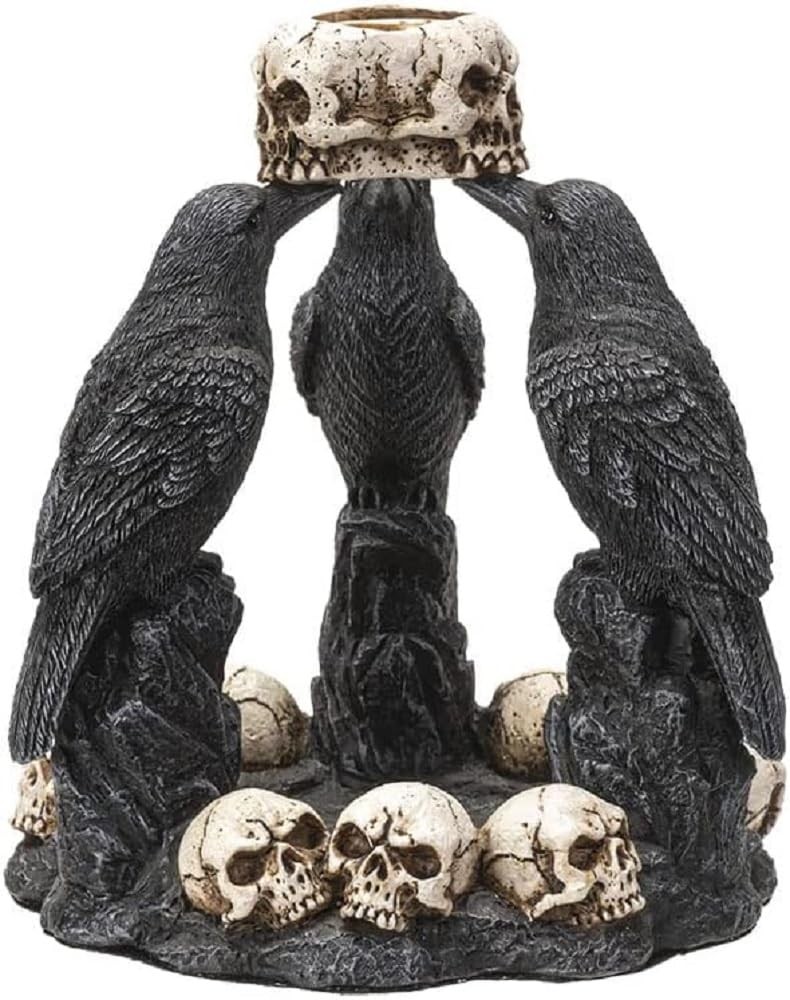 Pacific Giftware Raven Backflow Incense Burner, 5.25", Cold Cast Resin