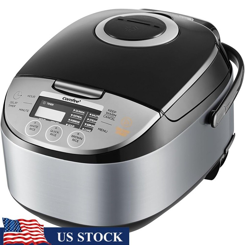 Fuzzy Logic Rice Cooker Multi-Functional 6 Cup Programmable Fast Cook Steamer US