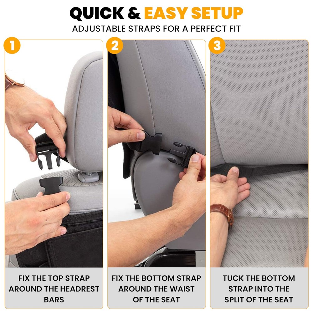 EcoNour 2 Pack Back Seat Protector for Protector, Black 22 Inch