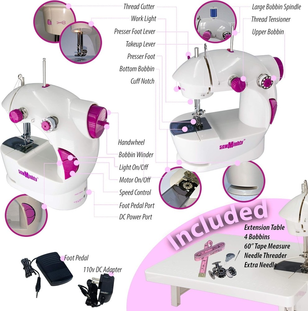 Lightweight Portable Mini Sewing Machine - Ideal for Small Projects & Beginners