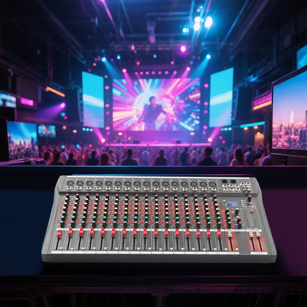 16 Channel Studio Audio Mixer USB Digital Sound Mixing Console Board Bluetooth