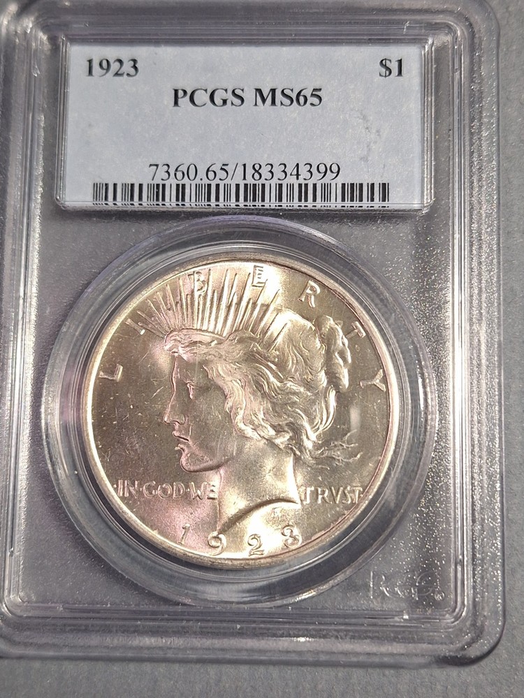 1923 Peace Silver Dollar PCGS MS 65
