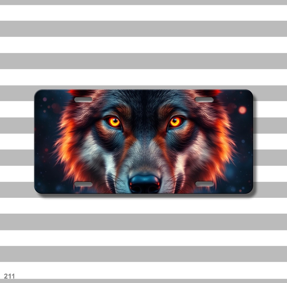 Realistic Wolf License Plate Customizable Front Plate Anniversary Gift