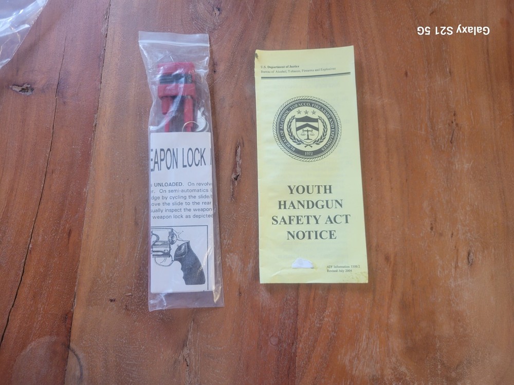 Ruger Gun Lock And Paperwork