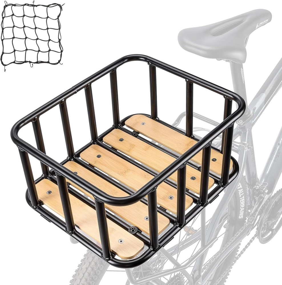 Multi-Purpose Large Bicycle Basket - Rack Mount with Easy Installation Features