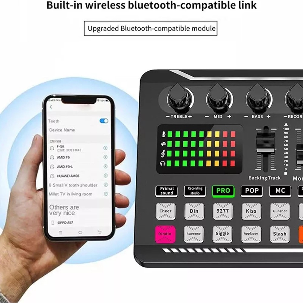 Multi-function Sound Card F998 Audio Processing Equipment Easy to operate