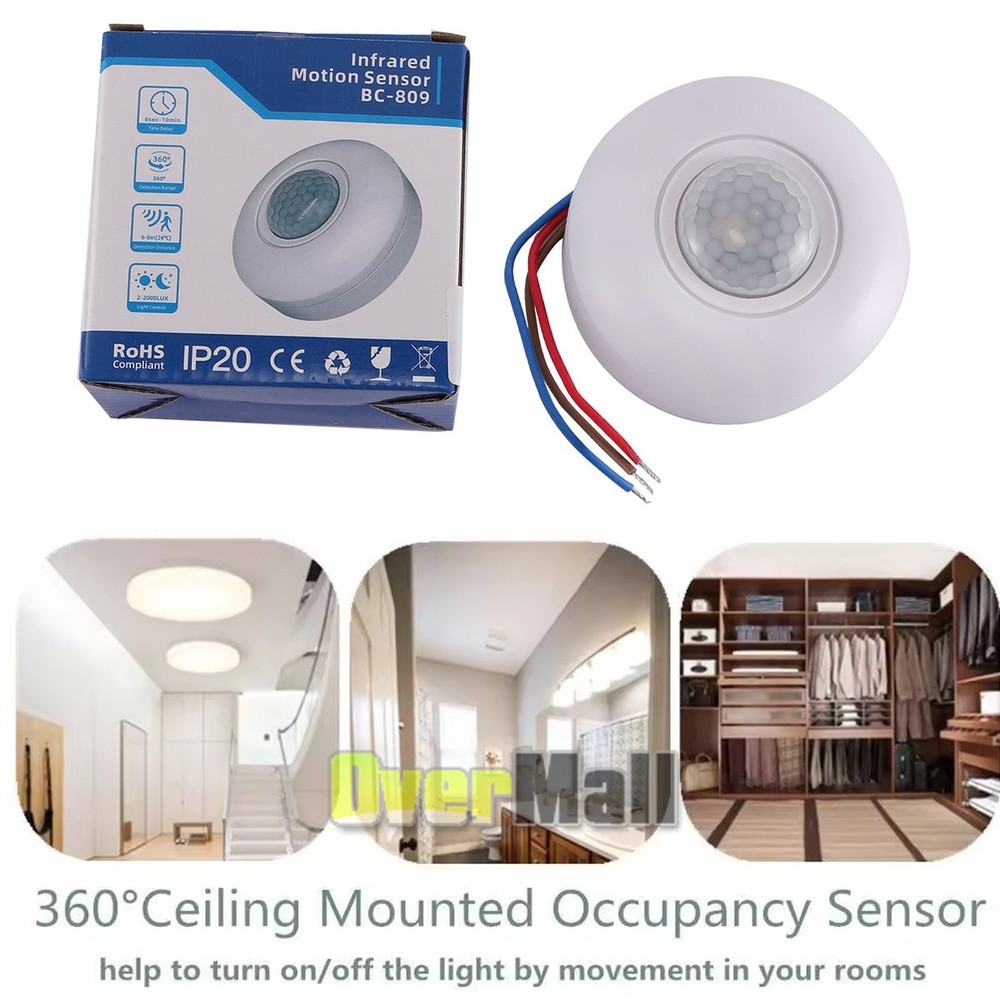 AC85-260V PIR Sensor LED Motion Sensor Motion Detector Light Switch Body Infrare
