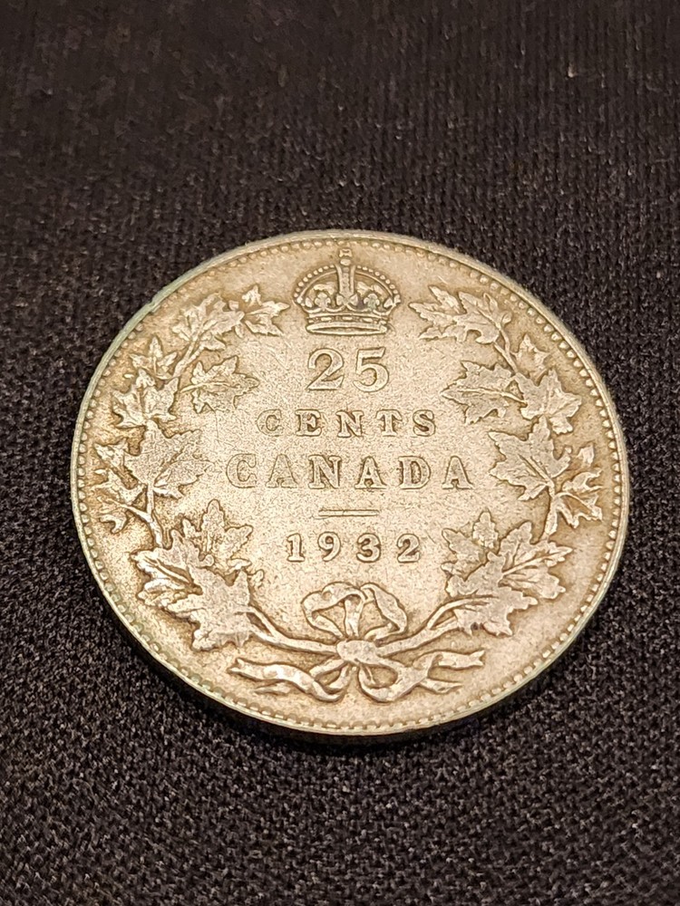 1932 Canada 25 Cents Silver Coin