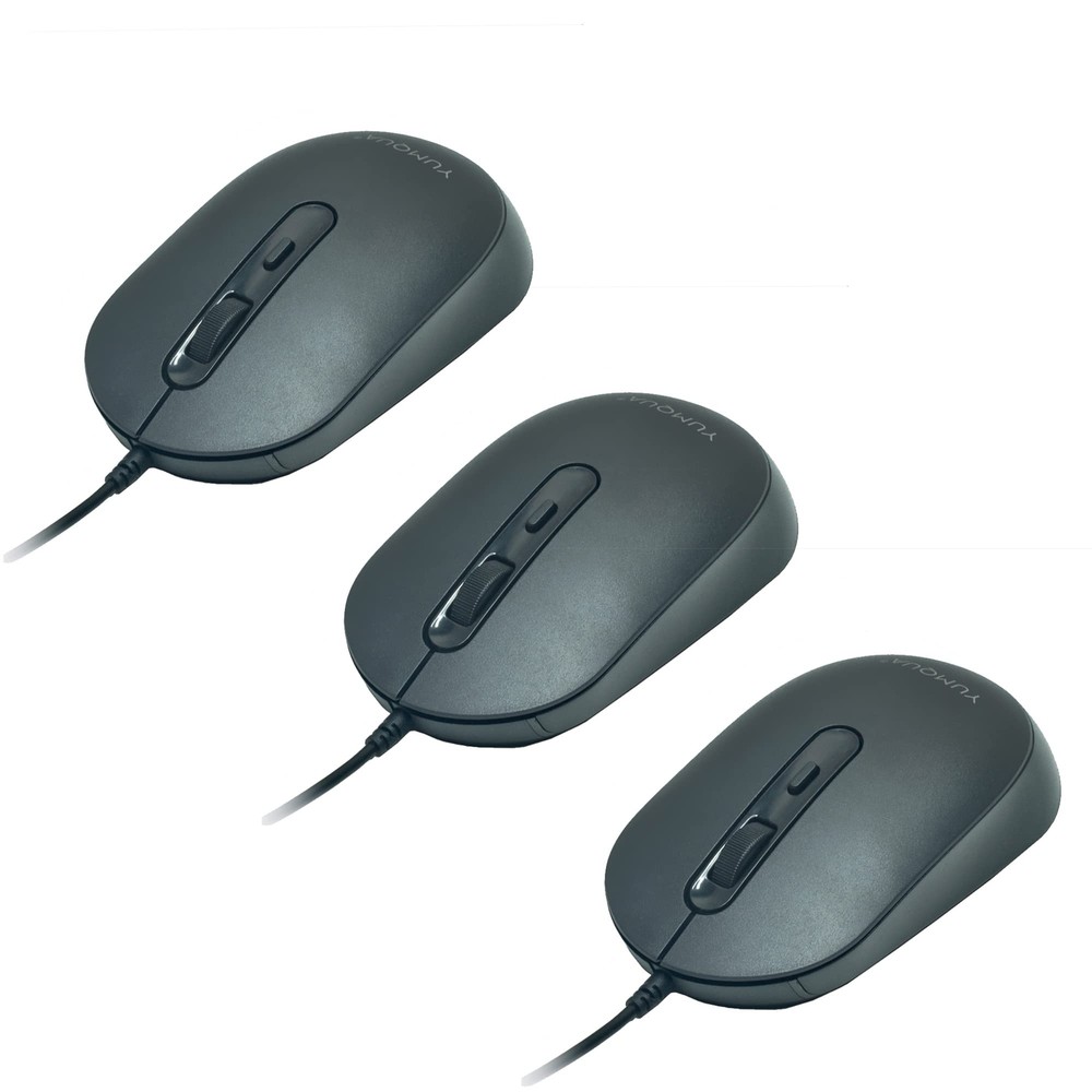 M104 Wired Computer Mouse 3 Pack Silent Optical USB Corded Mouse Mice Bulk fo...