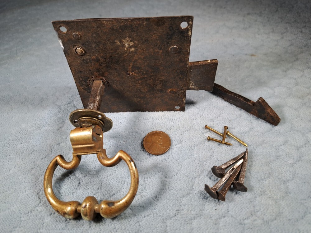 Early 1700's Plate Latch Stirrup Handles LH