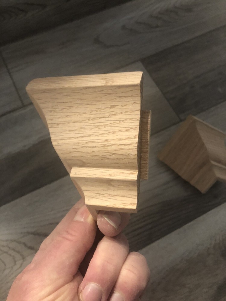 Crown Molding Low Profile Outside Corners For 3 5/8” Transition Solid Oak 2 PACK