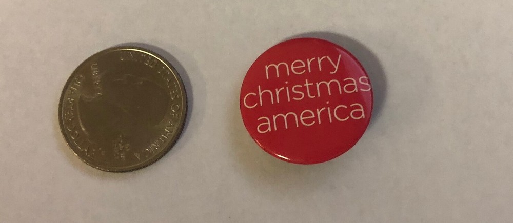 Merry Christmas America Button Pin