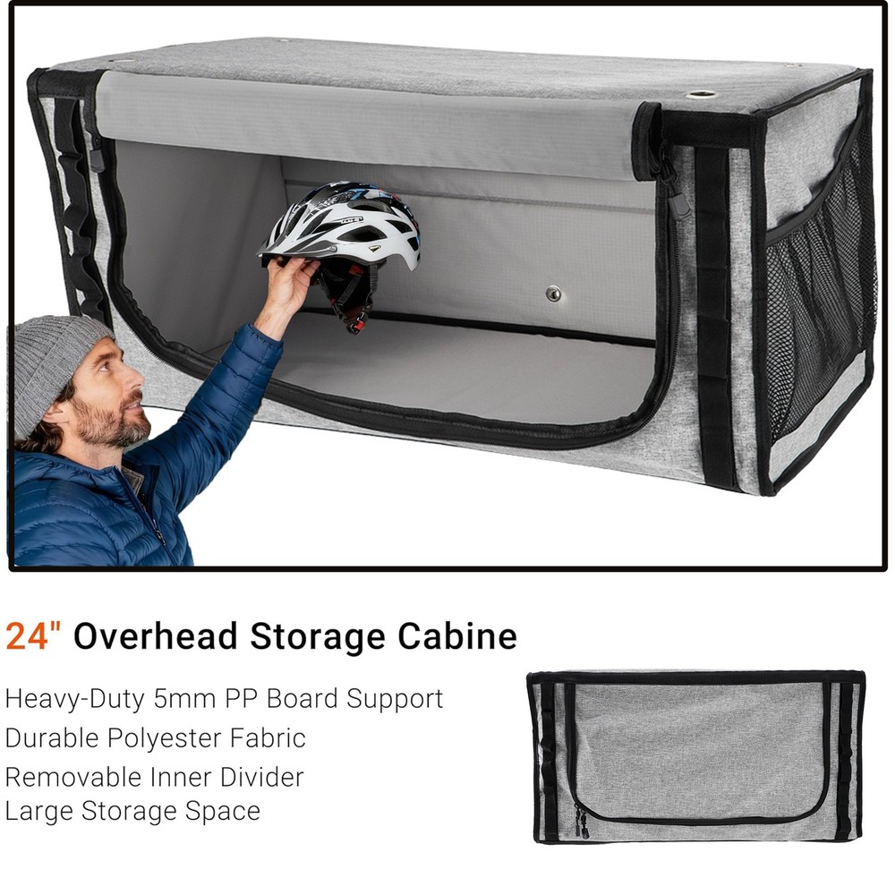 RV Overhead Soft-Sided Storage Cabinet 24" For Benz Sprinter & Ford Transit vans